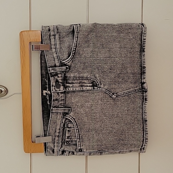 7 for all mankind size 28 black acid washed mini skirt - Picture 1 of 3